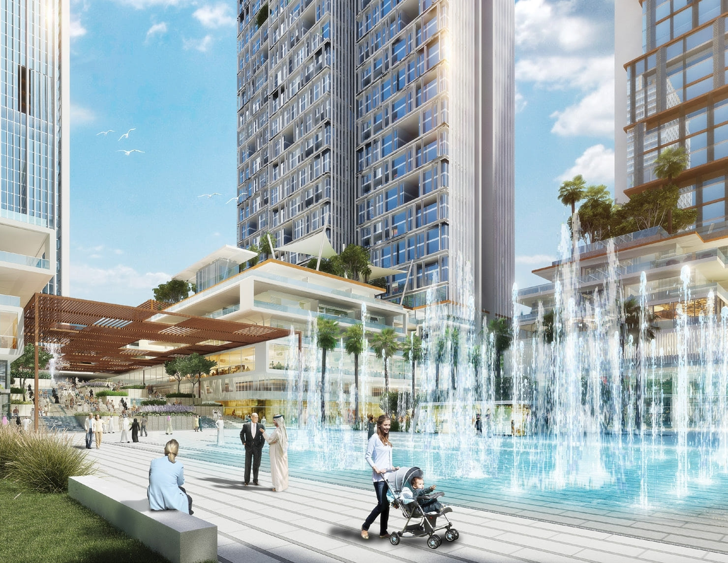 Landscaped Areas With Playful Water Features