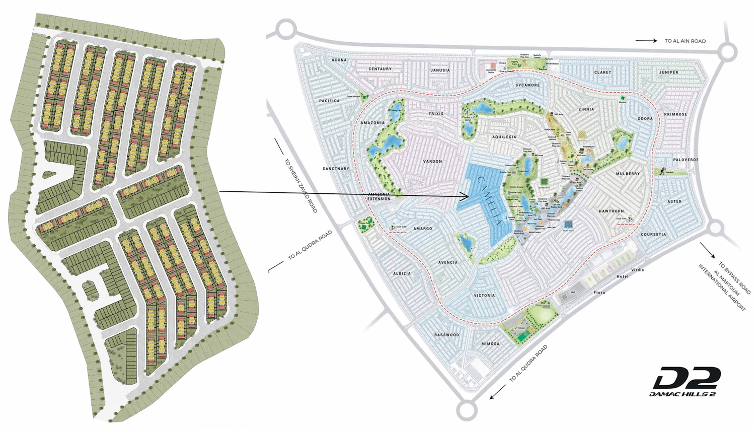 Damac Hills 2 - Camelia Villas master plan